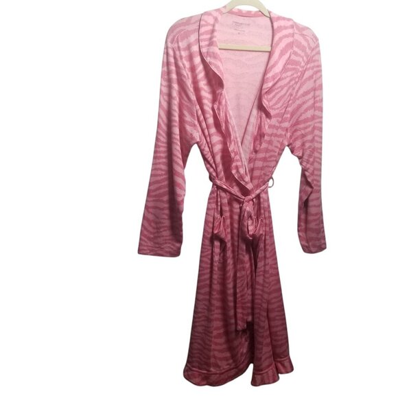 Comfort Code Cuddi Duds Sweet & Sassy Couquette Women's Rose Zebra Robe Sz XL - Picture 1 of 7